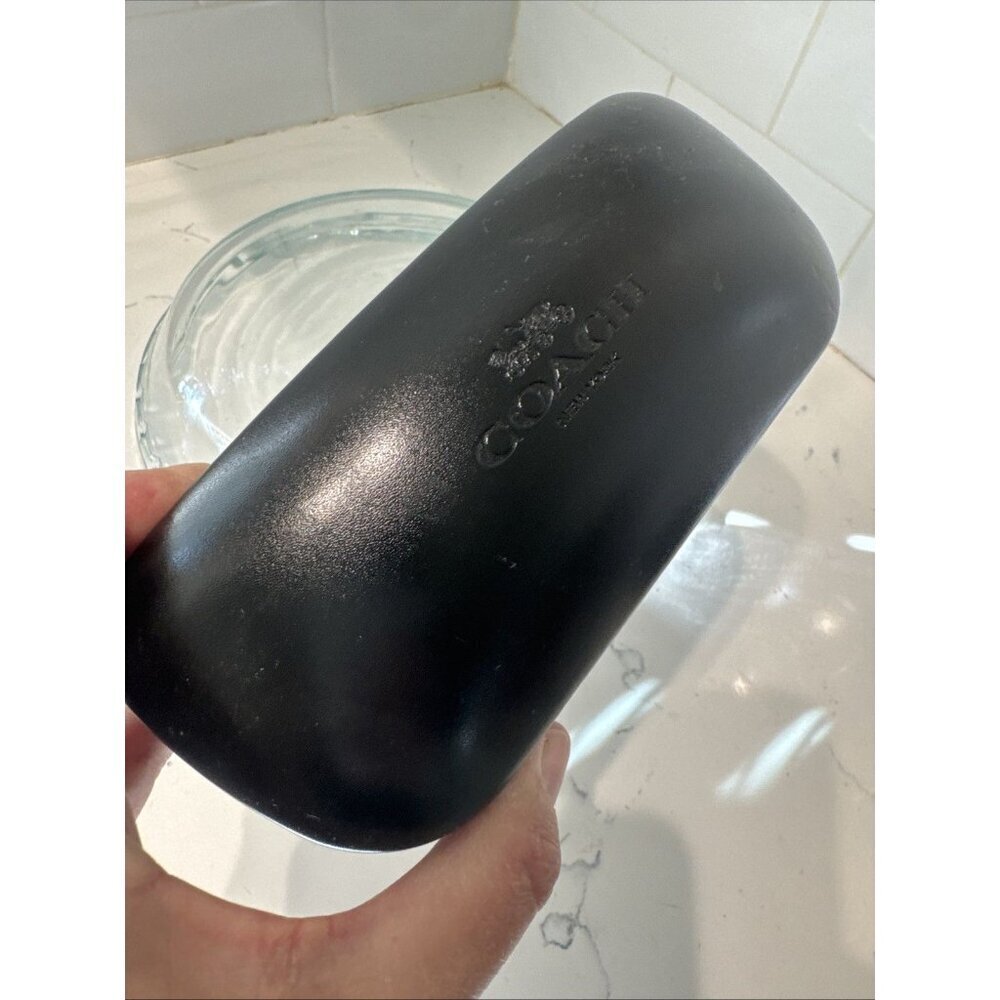 Coach New York Black Hard Clamshell Eye Glass Eyeglass Sun Glasses Case (Only) - Picture 3 of 6
